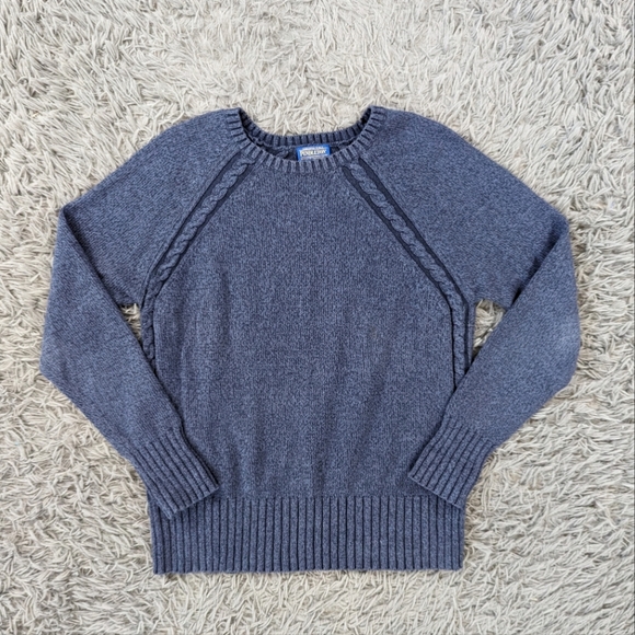 Pendleton Sweaters - Pendleton Sweater Women's Medium Blue Crewneck Ribbed Cable Knit Pullover Knit